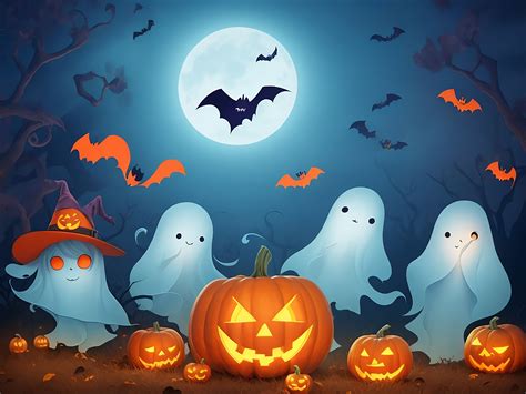 Ghost Halloween Background Graphic By Mhaque · Creative Fabrica