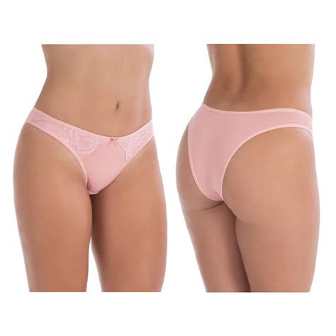 Kit 3 Calcinhas tanga básica detalhes laterais em renda Shopee Brasil