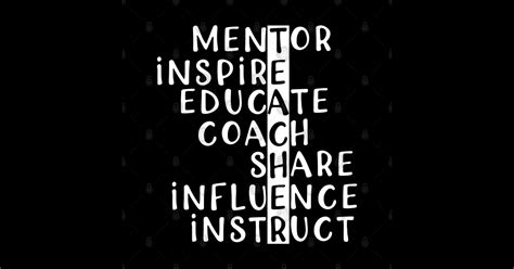 Teacher Mentor Inspire Educate Coach Share Influence Or Instruct