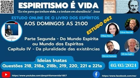 O LIVRO DOS ESPÍRITOS ESTUDO 062 PARTE 2ª CAP IV DA PLURALIDADE DAS