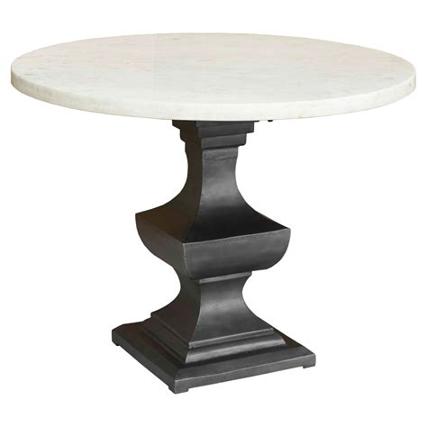 Kathy Kuo Home Danielle Country Classic Round White Marble Top Metal