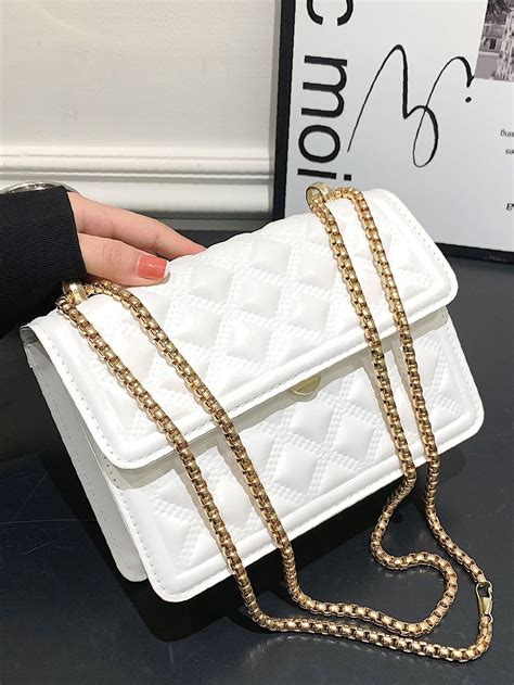 Bag For Love Quilted Detail Flap Chain Square Bag Women Shoulder