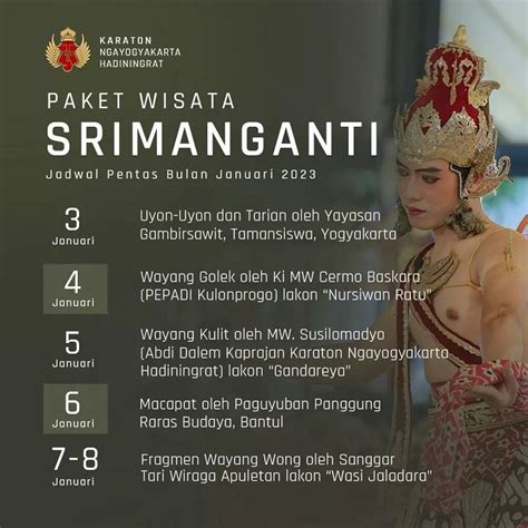 Jadwal Pentas Paket Wisata Srimanganti Bulan Januari Dinas