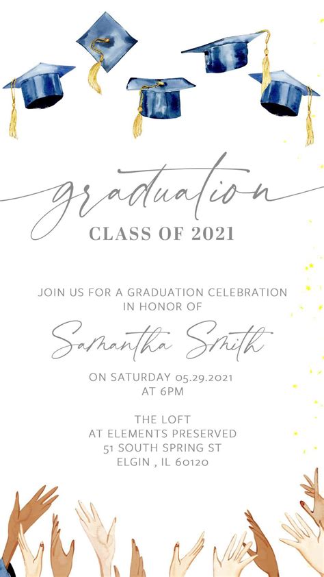 Graduation Invitation Templates Dual Sides With Golden Branches PSD