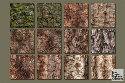 Tree Bark Digital Paper Nature Camping Scrapbook Forest Sublimation Rustic Wood Texture Natural