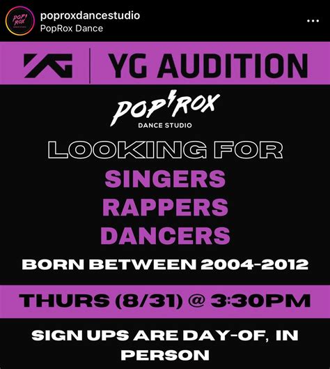 🛑 YG Entertainment Auditions in Seattle (August 31st, 2023 at 3:30PM) 🛑 ...