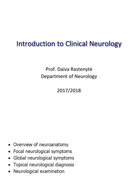 Introduction To Clinical Neurology - 2018 | PDF | Anatomical Terms Of ...
