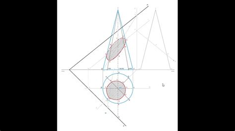 Sistema Diédrico Cono seccionado por un plano oblicuo YouTube