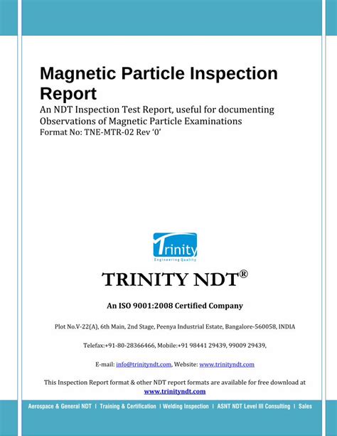 Pdf Magnetic Particle Inspection Report Trinity Ndttrinityndt