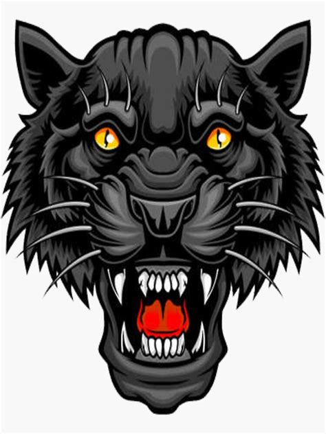 Angry Panther Head Sticker For Sale By Bringsshop Redbubble