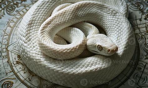 White Snake In Astrological Circle 46764100 Stock Photo At Vecteezy