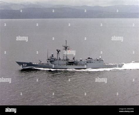 Aerial Port Beam View Of The Oliver Hazard Perry Class Guided Missile