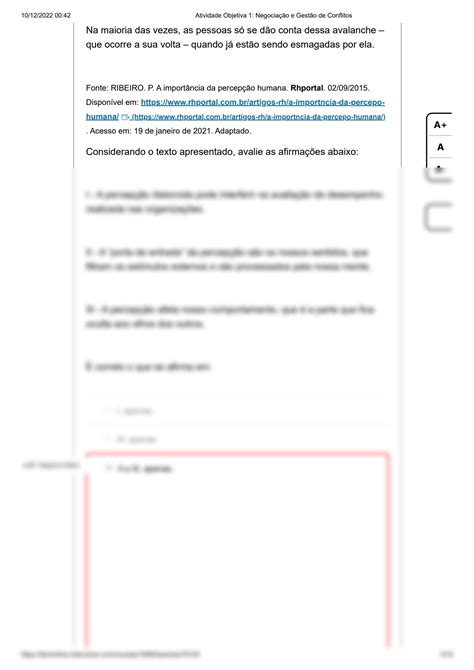 Solution Atividade Objetiva Negocia O E Gest O De Conflitos Studypool