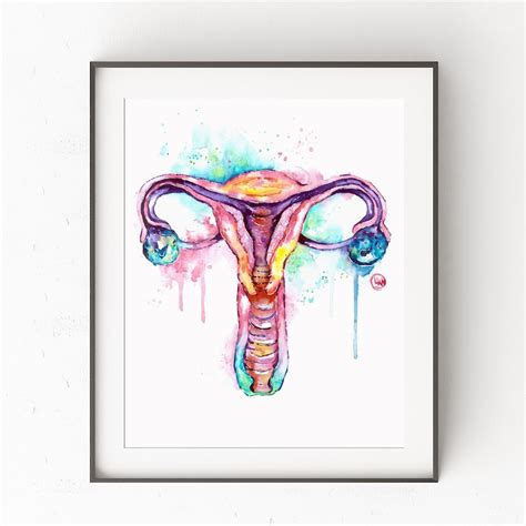 Uterus Art Gynecology Nurse Gift Anatomy Art Medical Art - Etsy