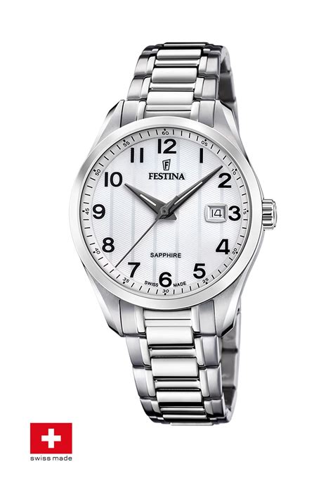 Ripley Reloj Festina Hombre F Swiss Plateado Acero Clasico