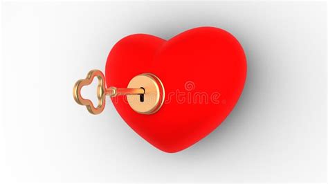 Key To My Heart Isolated On White 3d Rendering Stock Photo Image Of