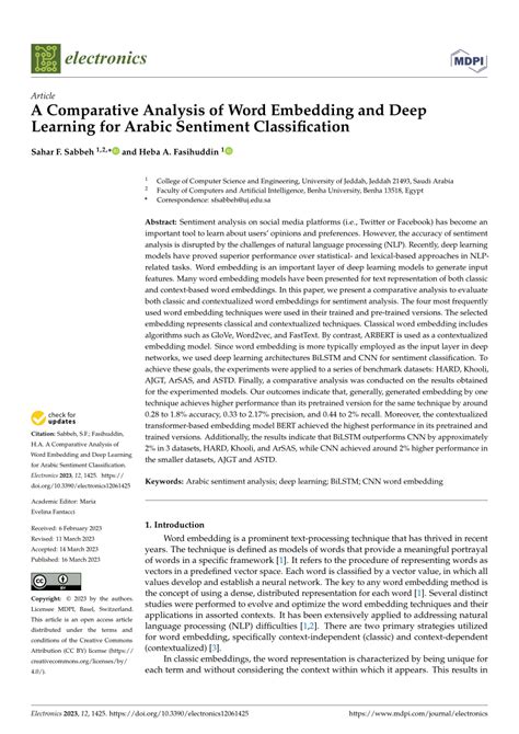 Pdf A Comparative Analysis Of Word Embedding And Deep Learning For