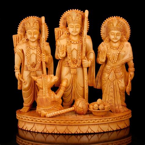 Buy CraftVatika Ram Darbar Statue Wooden Hindu God Goddess Figurine