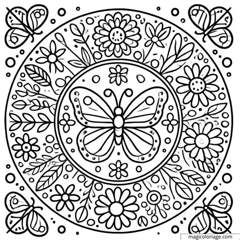 Coloriage Mandala Papillon Facile