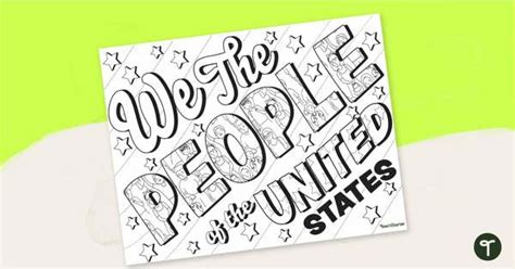 We The People Constitution Day Coloring Page Teach Starter