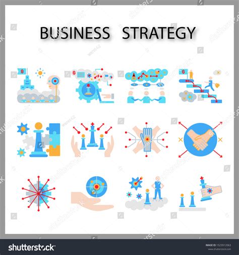 Business Strategy Icon Set Isolated On Stock Vector (Royalty Free ...