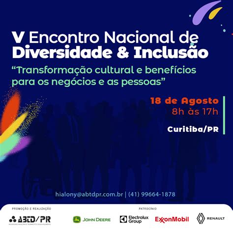 V Encontro Nacional De Diversidade E Inclus O Abtd Pr Associa O