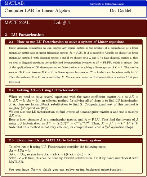 LU Factorization