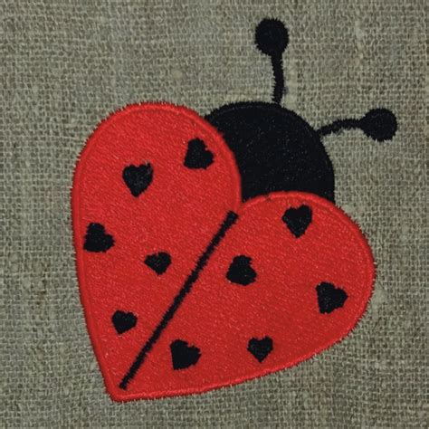 Lady Bug Heart 2 Sizes Products Swak Embroidery