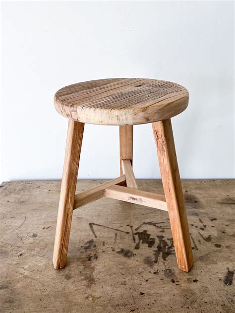 Round Elm Stooldefault Title Small Wooden Stool Round Wood Table