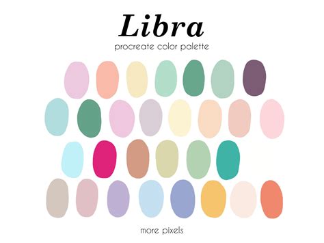 Libra Procreate Color Palette, Zodiac Color Palette, Hex Code, Ipad ...