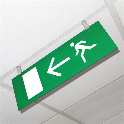 Photoluminescent Fire Exit Sign Ceiling Suspended Magnetic