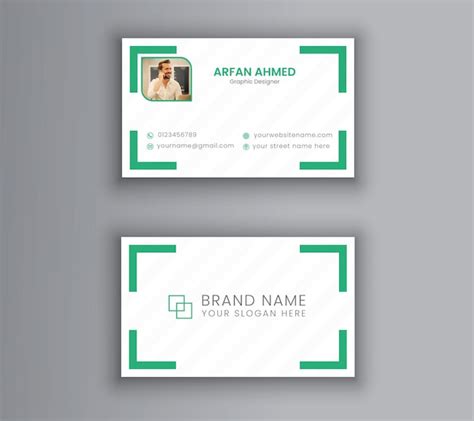 Premium Vector White And Green Luxury Business Card Design