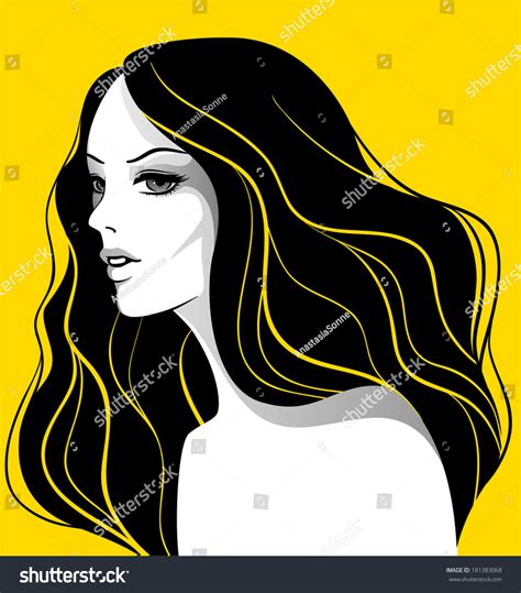 Vector Illustration Beautiful Woman Stock Vector Royalty Free 181383068 Shutterstock