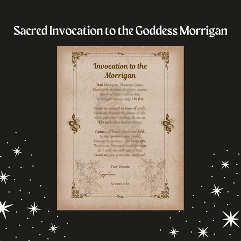 The Morrigan Invocation Printable Ancient Prayer Daily Work With The