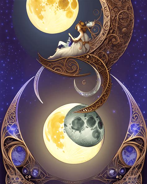 Beautiful Steampunk Moon Graphic · Creative Fabrica