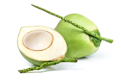 Premium Photo Green Coconut Isolated On White