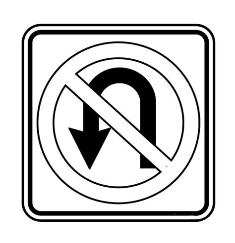 No U Turn Traffic Sign