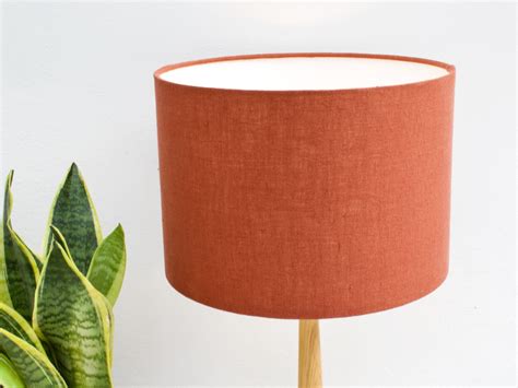 Terracotta Linen Lampshade Orange Lamp Shade Large And Small Etsy