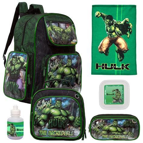 Kit Mochila Escolar Infantil Incrivel Hulk Costas 6 Pcs Shopee Brasil