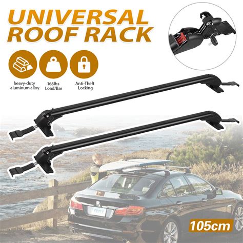 Universal Lockable Aluminium Car Roof Rack Bars No Rail Anti Theft