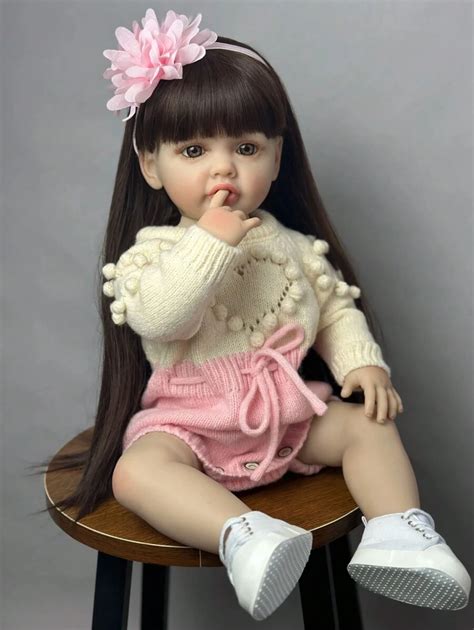 Inch Lifelike Reborn Baby Girl Doll Toy Cm Soft Full Body Silicone