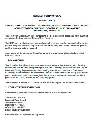 Sample Landscaping Proposal In Pdf Ms Word