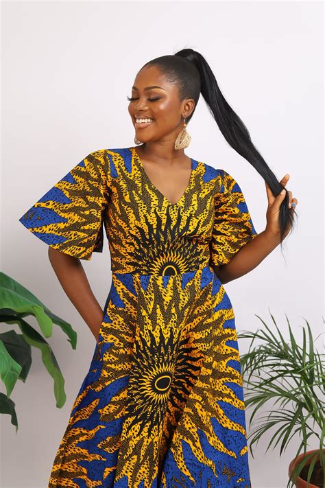 Titi African Print Maxi Dress Afrothrone