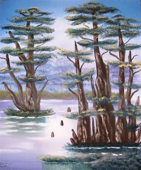 Cypress Swamp Painting by Donna Painter