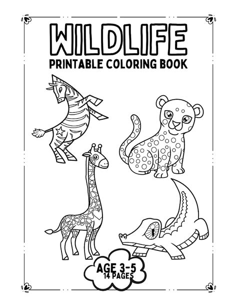 14 Animal Coloring Pages for Age 3-5, Instant Download. - Etsy