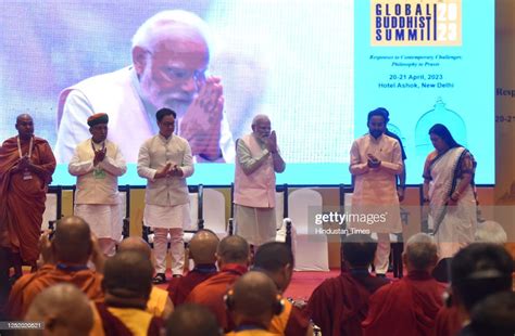 Prime Minister Narendra Modi Greets Buddhist Monks During The News