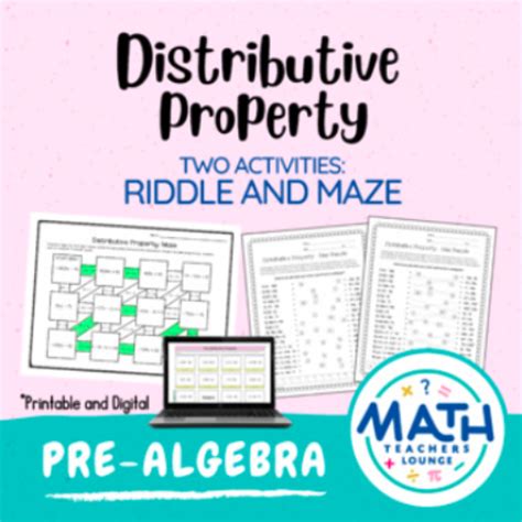 Distributive Property Riddle And Maze Activity Classful