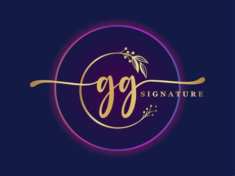 Premium Vector Luxury Gold Signature Initial Gg Logo Design Isolated