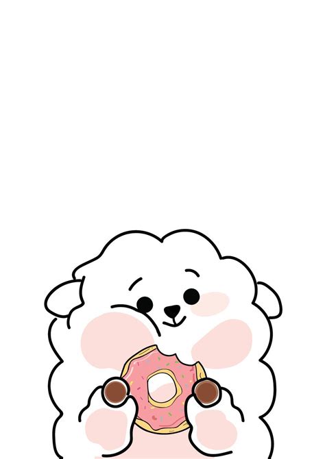 A White Teddy Bear Holding A Donut In Its Paws