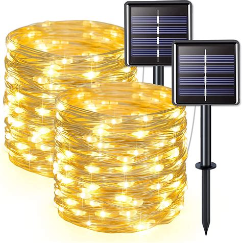 Jmexsuss Pack Solar String Lights Outdoor Waterproof Each Led